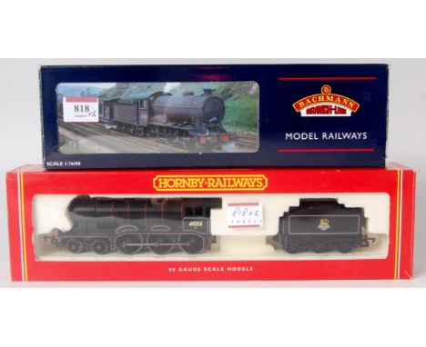 A  Bachmann 31-855A BR plain black class J39 engine and tender (G-BG), and a Hornby R2102B BR lined black class B12 engine an