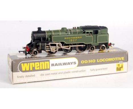 A Wrenn railways W2245 SR green 2-6-4 tank engine, box lid possibly repro (NM-BG)
