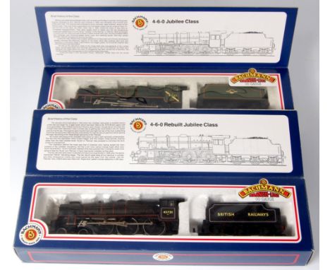Bachmann 31-151 BR green Jubilee class engine and tender 45552 Silver Jubilee, yellow diagonal on cabside re non working unde