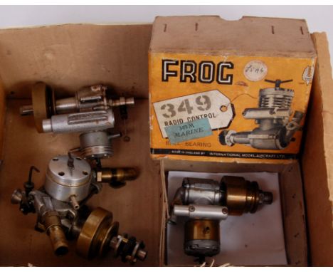 Frog 349M marine diesel engine 3.47 cc capacity with heavy marine flywheel and original box sold with 2 other small marine en