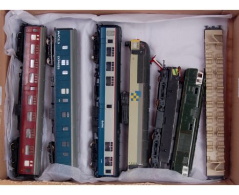 A Heljan class 35 Hymek chassis (DCC fitted) with a Hornby body shell (F-G), a Dapol/ Mainline class 56 body and under frame 