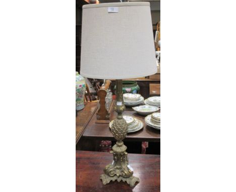 A 19th century style gilt metal table lamp  