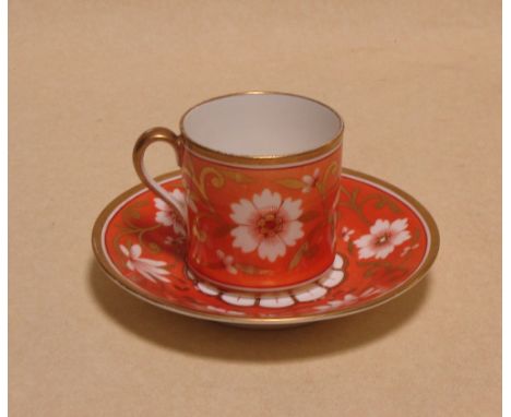 A cabinet cup and saucer comprising of a Spode cup and matched saucer by Coalport  