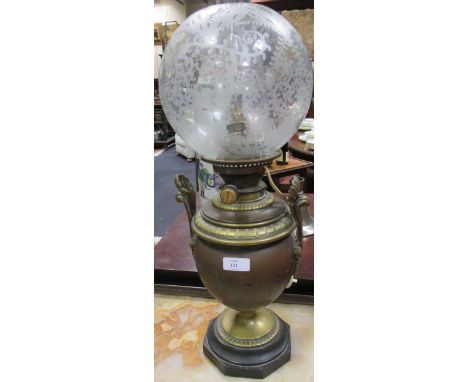 A Grecian style urn oil lamp  