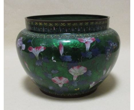 An early 20th century cloisonne planter, 24cm diameter  
