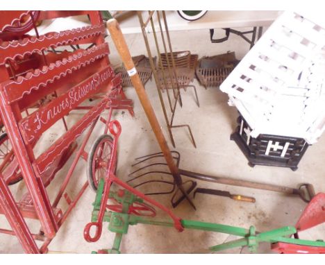 A beet fork; a beet chopper; and a hook 