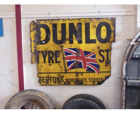 A part Dunlop Tyre enamel sign AF, approx. 147cm x 121cm 