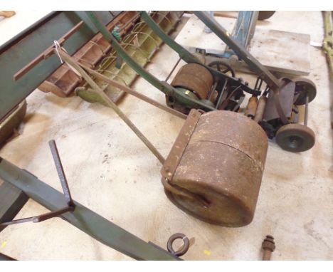 A small garden roller with stand 