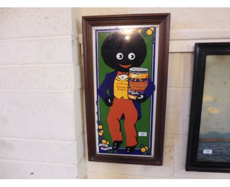 A framed  Robertsons Golden Shred Marmalade enamel advertising sign, approx. 61cm x 28cm 