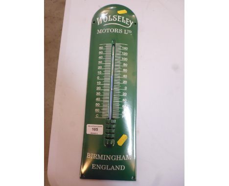 A Wolseley Motors Ltd. enamel stationery engine thermometer