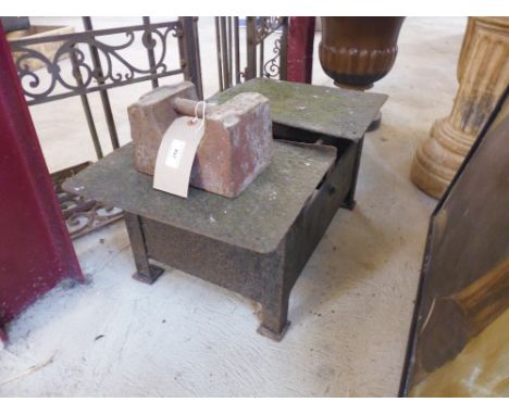 An old set of coal scales; and a 28lb weight 