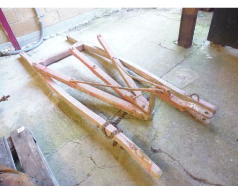 A tractor draw bar to suit Smyth drill; and further pair of horse shafts 