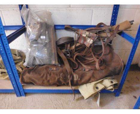 A US army tent, kit bag, camp stool, etc. 