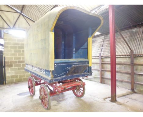 A light horse four wheel trolley with furniture body bearing the name "Hunter & Smallpage, York, House Furnishers" for restor