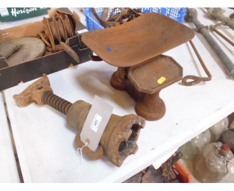 A jack; and an old set of scales