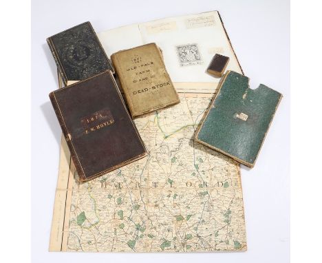 Ephemera, to include a G &amp; J Cary map of Hertford and part of Essex 1823, a 19th Century pen and ink sketch book with var