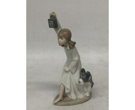 A NAO LLADRO GIRL WITH DOG FIGURE 