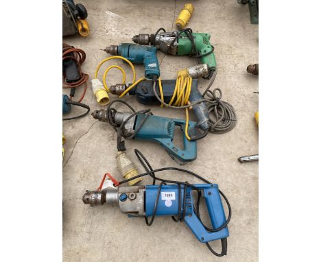 FIVE ASSORTED POWER TOOL DRILLS ETC 