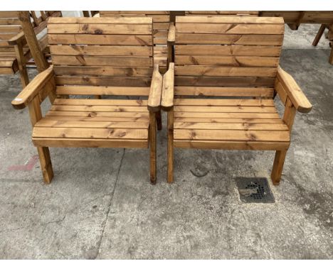 AN AS NEW EX DISPLAY CHARLES TAYLOR PAIR OF WIDE GARDEN CHAIRS  *PLEASE NOTE VAT TO BE CHARGED ON THIS ITEM* 