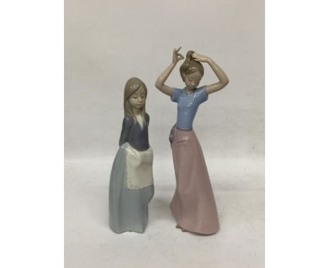 TWO NAO LLADRO GIRL FIGURES 