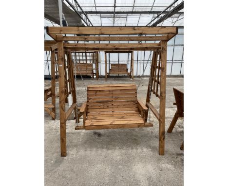 AN AS NEW EX DISPLAY CHARLES TAYLOR TWO SEATER GARDEN SWING SEAT NO CANOPY *PLEASE NOTE VAT TO BE CHARGED ON THIS ITEM* 