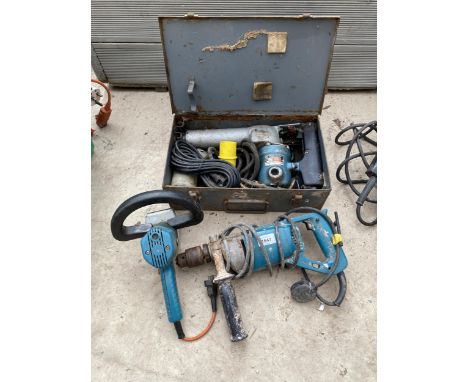 THREE POWER TOOLS - CASED BLACK AND DECKER HAMMER DRILL ETC 