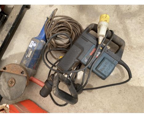 TWO POWER TOOLS - BOSCH DRILL AND GRINDER 