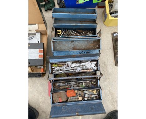 TWO METAL TOOL BOXES AND CONTENTS 