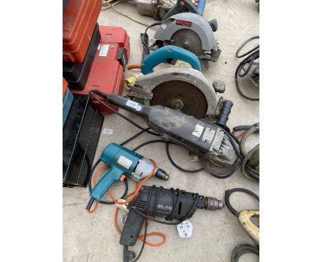 FIVE ASSORTED POWER TOOLS - SKIL SAW ETC 