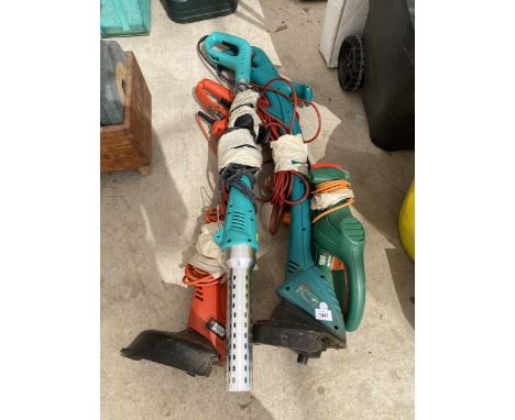 ASSORTED GARDEN TOOLS , BOSCH STRIMMER ETC 