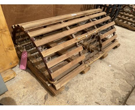 A VINTAGE STYLE WOODEN LOBSTER CRATE 