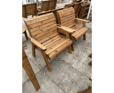 AN AS NEW EX DISPLAY CHARLES TAYLOR PAIR OF WIDE GARDEN CHAIRS  *PLEASE NOTE VAT TO BE CHARGED ON THIS ITEM* 