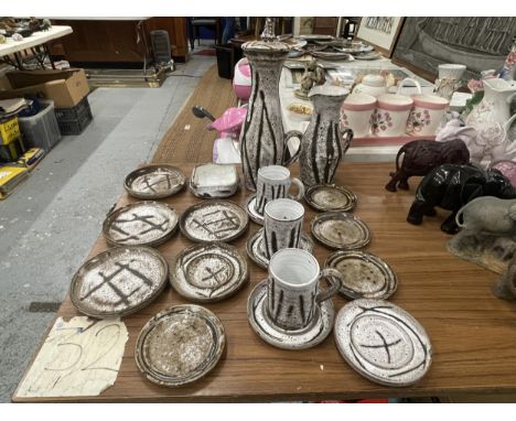 A VINTAGE STUDIO POTTERY PART TEASET 