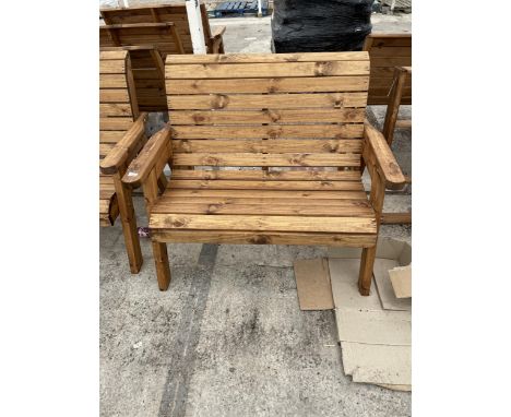 AN AS NEW EX DISPLAY CHARLES TAYLOR TWO SEATER BENCH  *PLEASE NOTE VAT TO BE CHARGED ON THIS ITEM* 