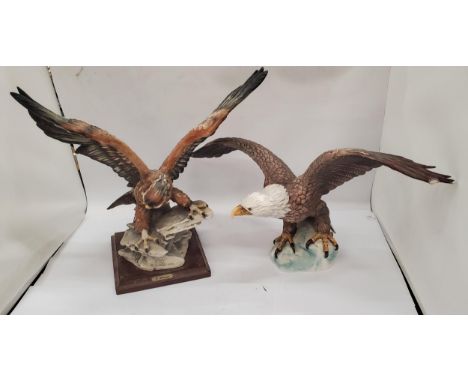 TWO LARGE CERMIC EAGLES TO INCLUDE G ARMNI AND GOEBEL - GOEBEL A/F 