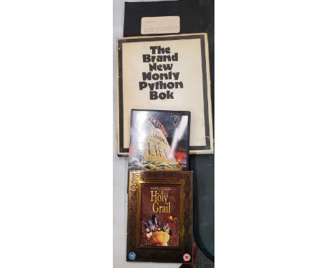 TWO VINTAGE MONTY PYTHON BOOKS AND TWO DVDS 