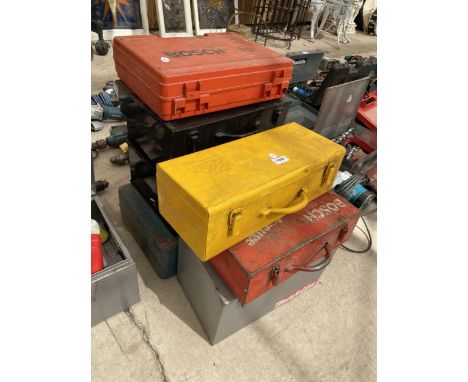 A GROUP OF POWER TOOL BOXES 