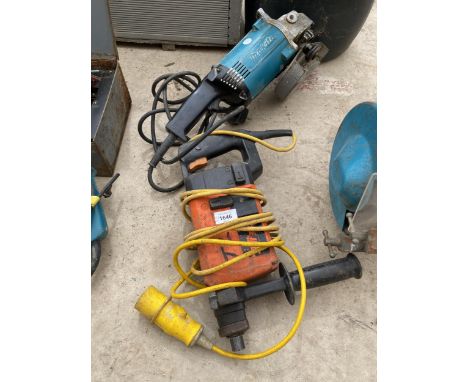 TWO POWER TOOLS - MAKITA GRINDER AND HAMMER DRILL 