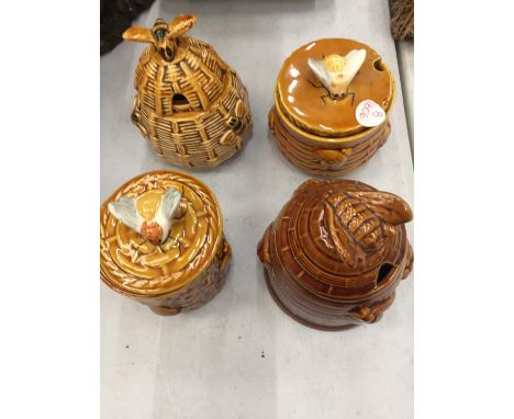 FOUR VINTAGE STYLE HONEY POTS 