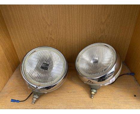 TWO VINTAGE OSCAR CIBIE CAR HEAD LIGHTS 
