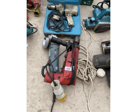 THREE ASSORTED POWER TOOLS, BLACK AND DECKER GRINDER ETC 