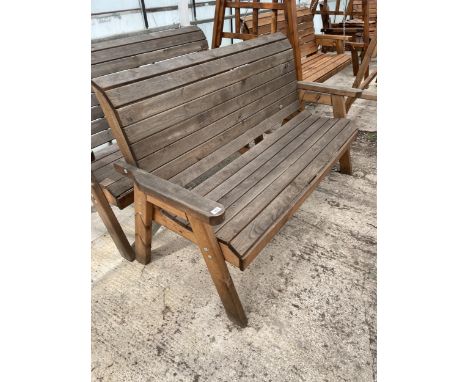 AN AS NEW EX DISPLAY CHARLES TAYLOR THREE SEATER GARDEN BENCH *PLEASE NOTE VAT TO BE CHARGED ON THIS ITEM* 