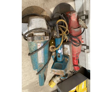 THREE ASSORTED POWER TOOLS, GRINDERS ETC 