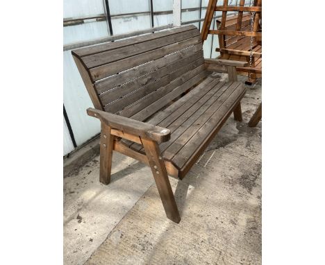 AN AS NEW EX DISPLAY CHARLES TAYLOR THREE SEATER GARDEN BENCH *PLEASE NOTE VAT TO BE CHARGED ON THIS ITEM* 