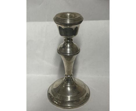 A HALLMARKED BIRMINGHAM SILVER CANDLESTICK 