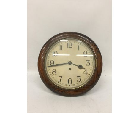 A VINTAGE CIRCULAR RAILWAY CHIMING CLOCK 