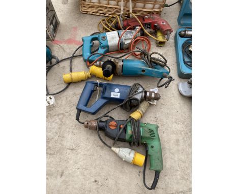 FIVE ASSORTED POWER TOOL DRILLS ETC 