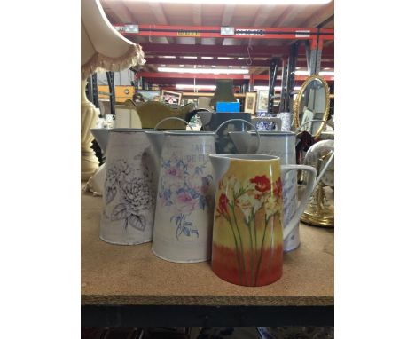 A COLLECTION OF VINTAGE JUGS , J &amp; G MEAKIN EXAMPLE ETC 