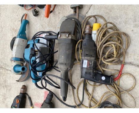 FOUR ASSORTED POWER TOOLS, AEG DRILL ETC 
