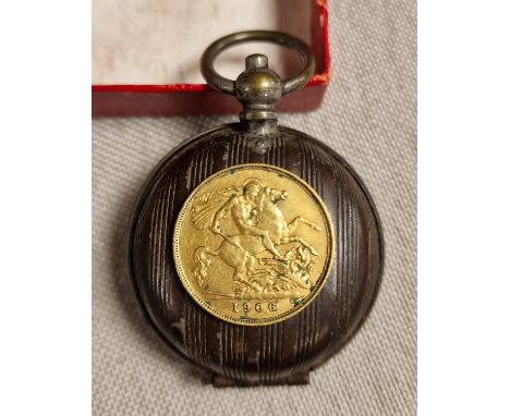 1906 22ct Gold Half Sovereign Coin + a Vintage Coin Holder